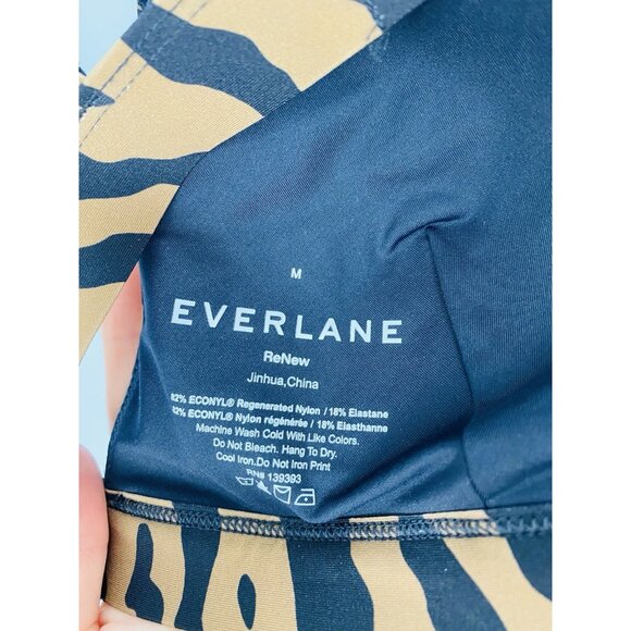 Everlane Bikini Top in Tiger Stripe Medium ReNew Plunge Triangle Top - Picture 7 of 9